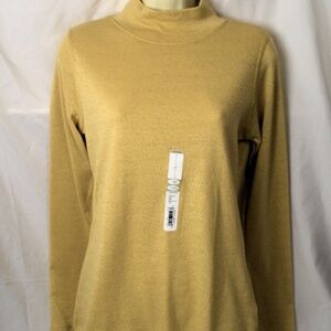 White Stag Gold Lurex Knit Sweater Top Size: S 4/8 NEW
